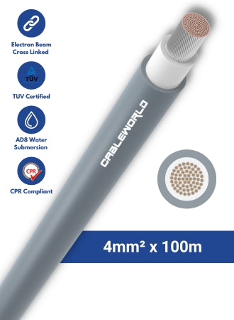 4mm2 single-core DC cable 100m - Grey