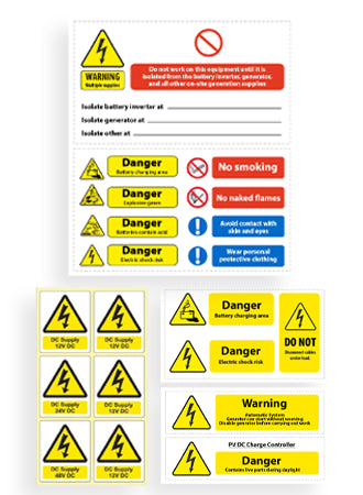 Battery Hazard Label Pack