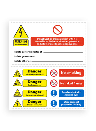 Battery Hazard label  ( 160mm*90mm x2 )