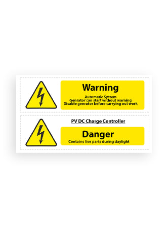 Battery Hazard label  ( 160mm*44mm x2 )