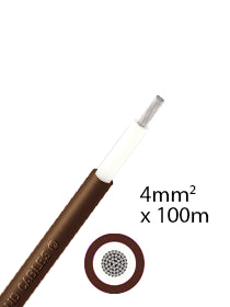 4mm2 single-core DC cable 100m - Brown