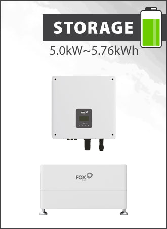 Fox ESS H1 5.0kW G2 Hybrid Inverter with ECS2900 (A) Battery stack of 2 (5.76kWh)