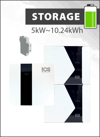 Image of iCS Home Battery Storage System Package with Two 5.12 kWh Batteries, perfect for solar panel installations and battery storage.