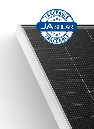 Image of JA Solar 565W Mono PERC Half-Cell MBB LR Traceable MC4, perfect for solar panel installations and battery storage.