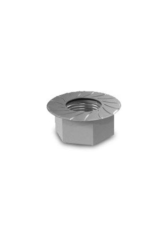 Image of K2 Hexagon flange nut with serration - M10, perfect for solar panel installations and battery storage.