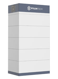 Image of Pylon Force-H3 High Voltage System stack of 5 incl. BMU (25.6 kWh), perfect for solar panel installations and battery storage.