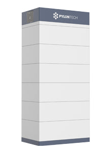 Image of Pylon Force-H3 High Voltage System stack of 6 incl. BMU (30.7 kWh), perfect for solar panel installations and battery storage.