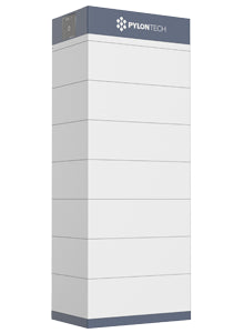 Image of Pylon Force-H3 High Voltage System stack of 7 incl. BMU (35.8 kWh), perfect for solar panel installations and battery storage.