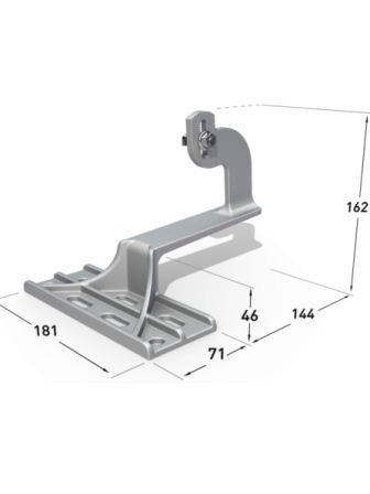 VarioSole Aluminium roof hook for vertical rails No Wood Screws